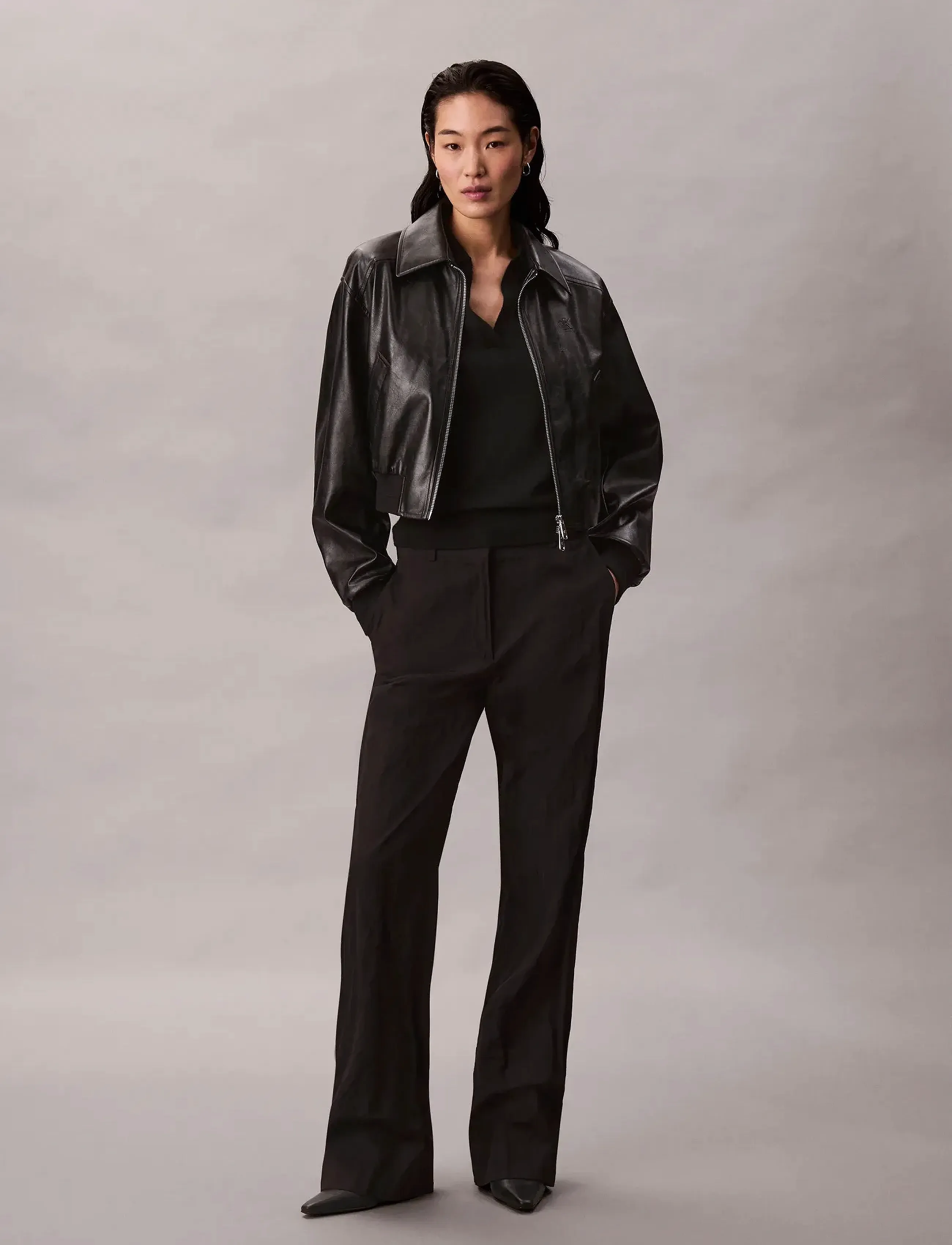 Calvin Klein - LS JNY EXTRAFINE MERINO SWTR 14G - stickade tröjor - black - 3