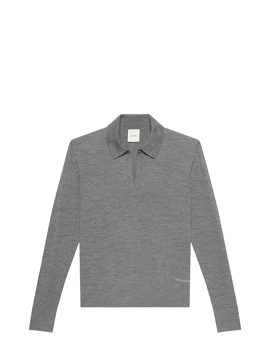 Calvin Klein - LS JNY EXTRAFINE MERINO SWTR 14G - sviitrid - medium grey heather - 1