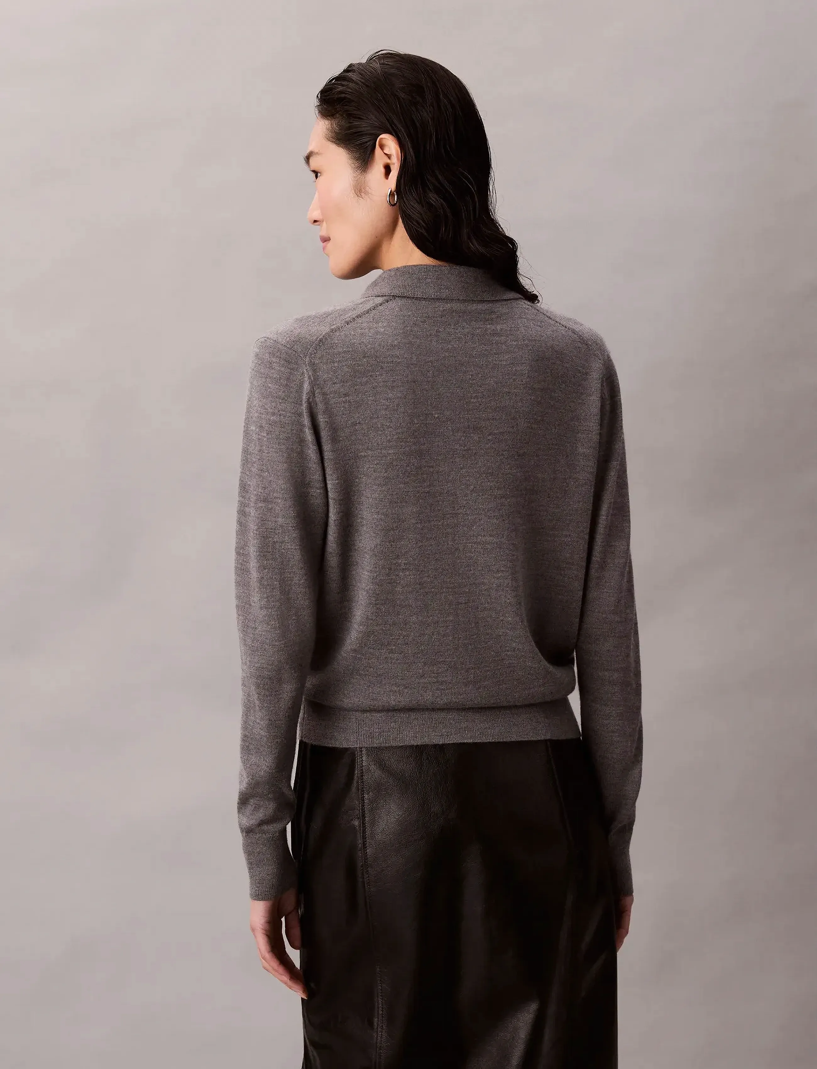 Calvin Klein - LS JNY EXTRAFINE MERINO SWTR 14G - sviitrid - medium grey heather - 2