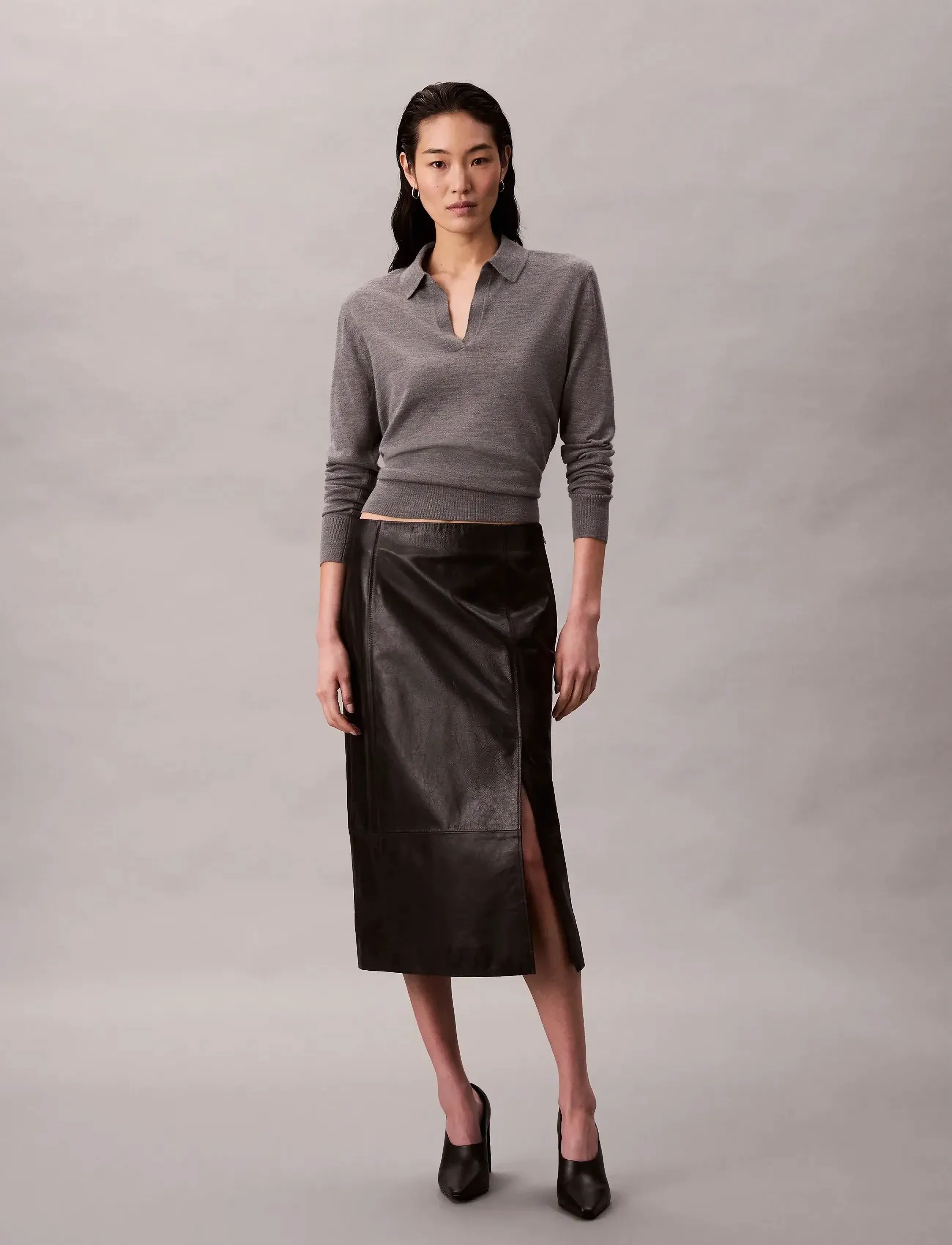 Calvin Klein - LS JNY EXTRAFINE MERINO SWTR 14G - sviitrid - medium grey heather - 4