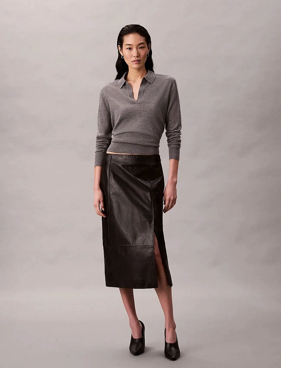 Calvin Klein - LS JNY EXTRAFINE MERINO SWTR 14G - sviitrid - medium grey heather - 4