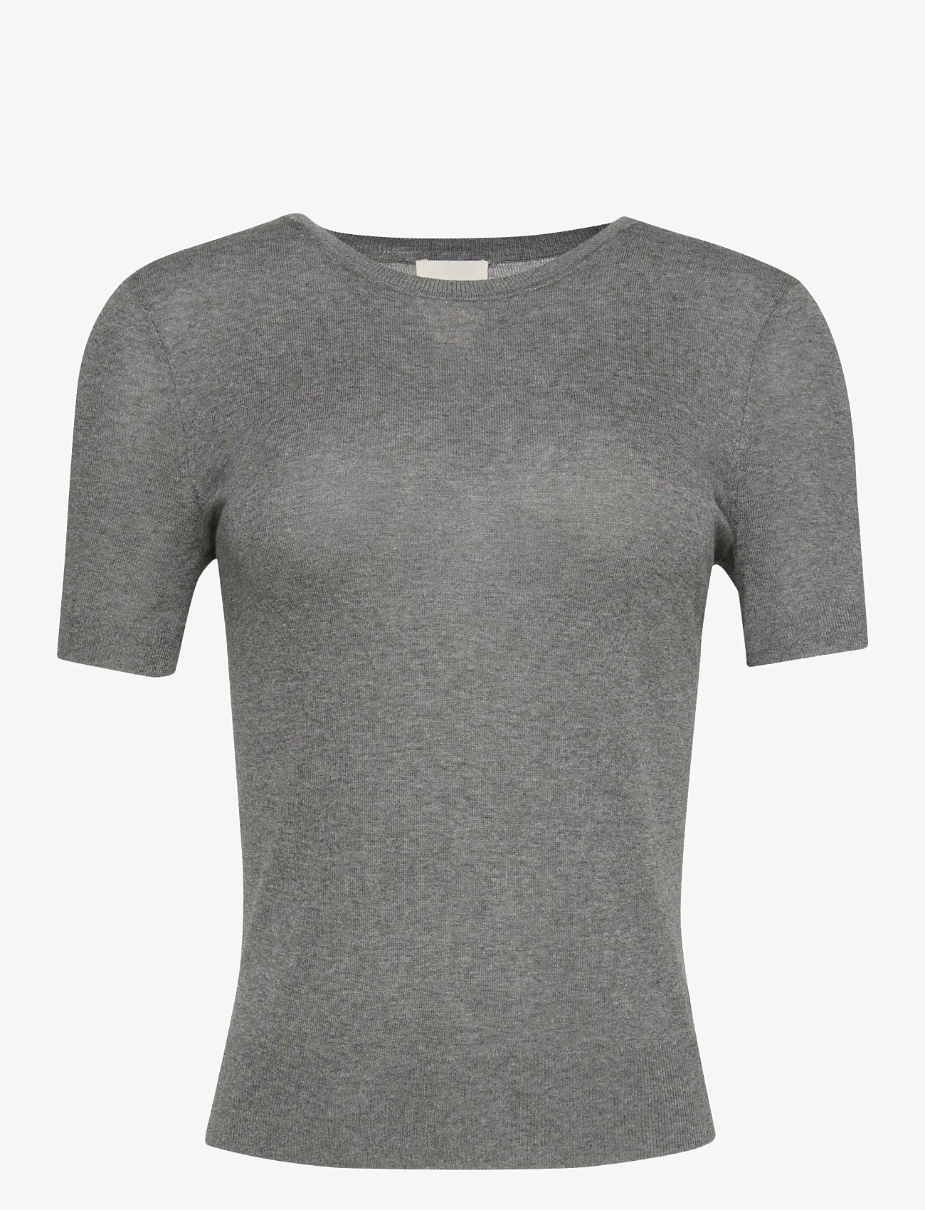 Calvin Klein - Fine Gauge Viscose Short Sleeve - blouses met korte mouwen - b30 grey heather - 1