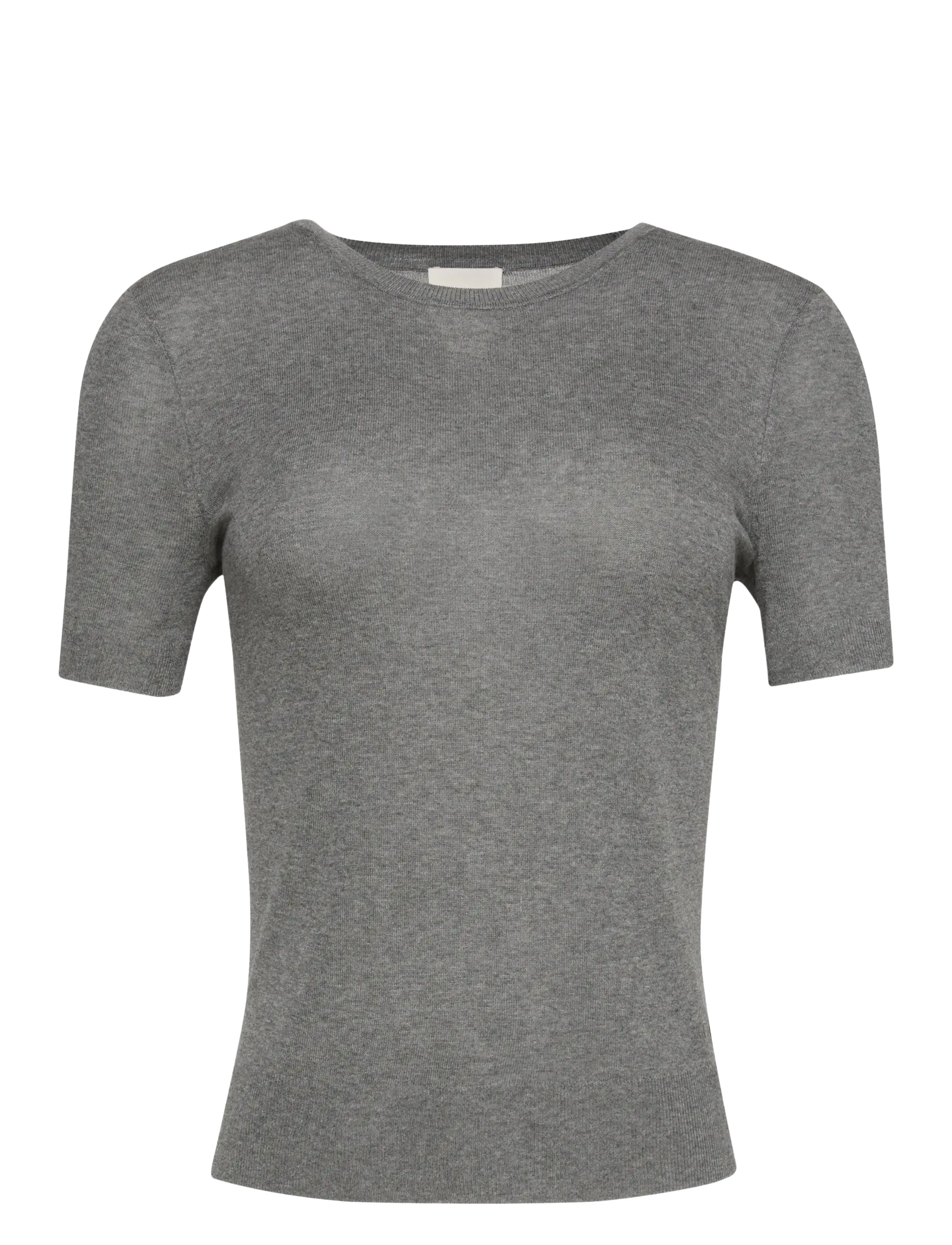 Calvin Klein Fine Gauge Viscose Short Sleeve - Bluser - B30 GREY HEATHER / grey