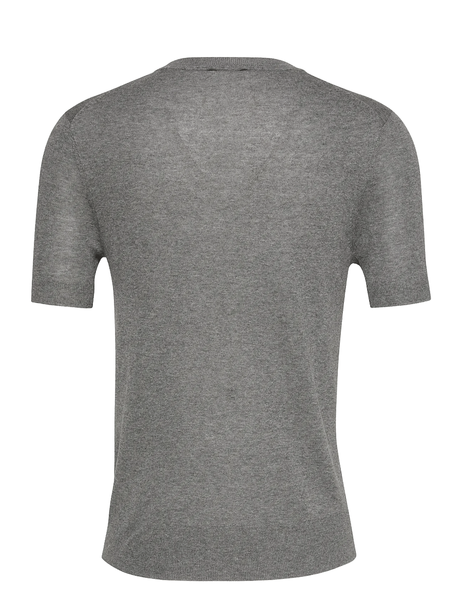 Calvin Klein - Fine Gauge Viscose Short Sleeve - blūzes ar īsām piedurknēm - b30 grey heather - 2