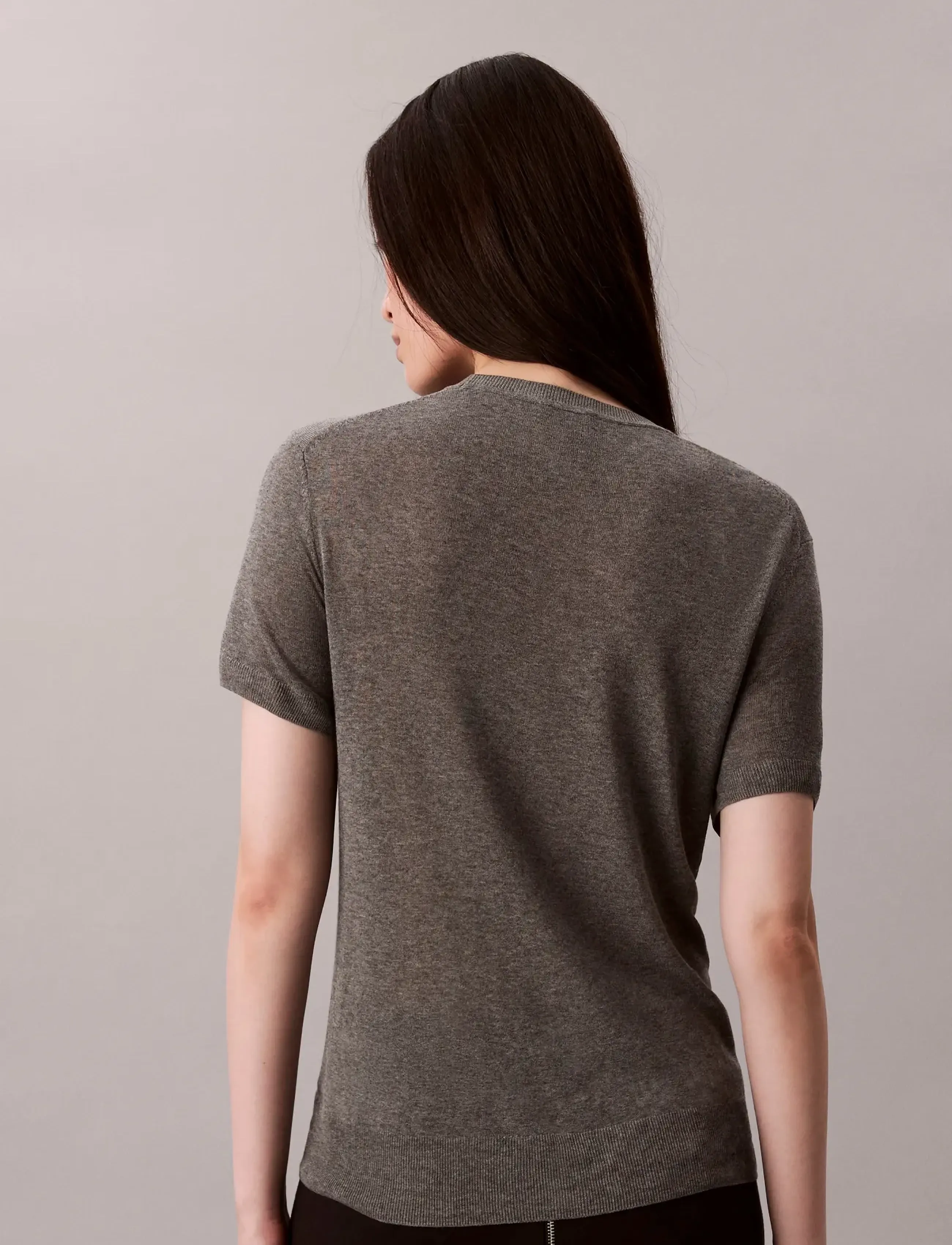 Calvin Klein Fine Gauge Viscose Short Sleeve t-shirts dam – bild 4