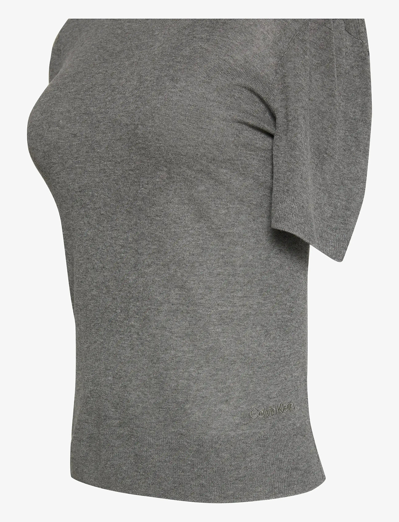 Calvin Klein - Fine Gauge Viscose Short Sleeve - blouses met korte mouwen - b30 grey heather - 3