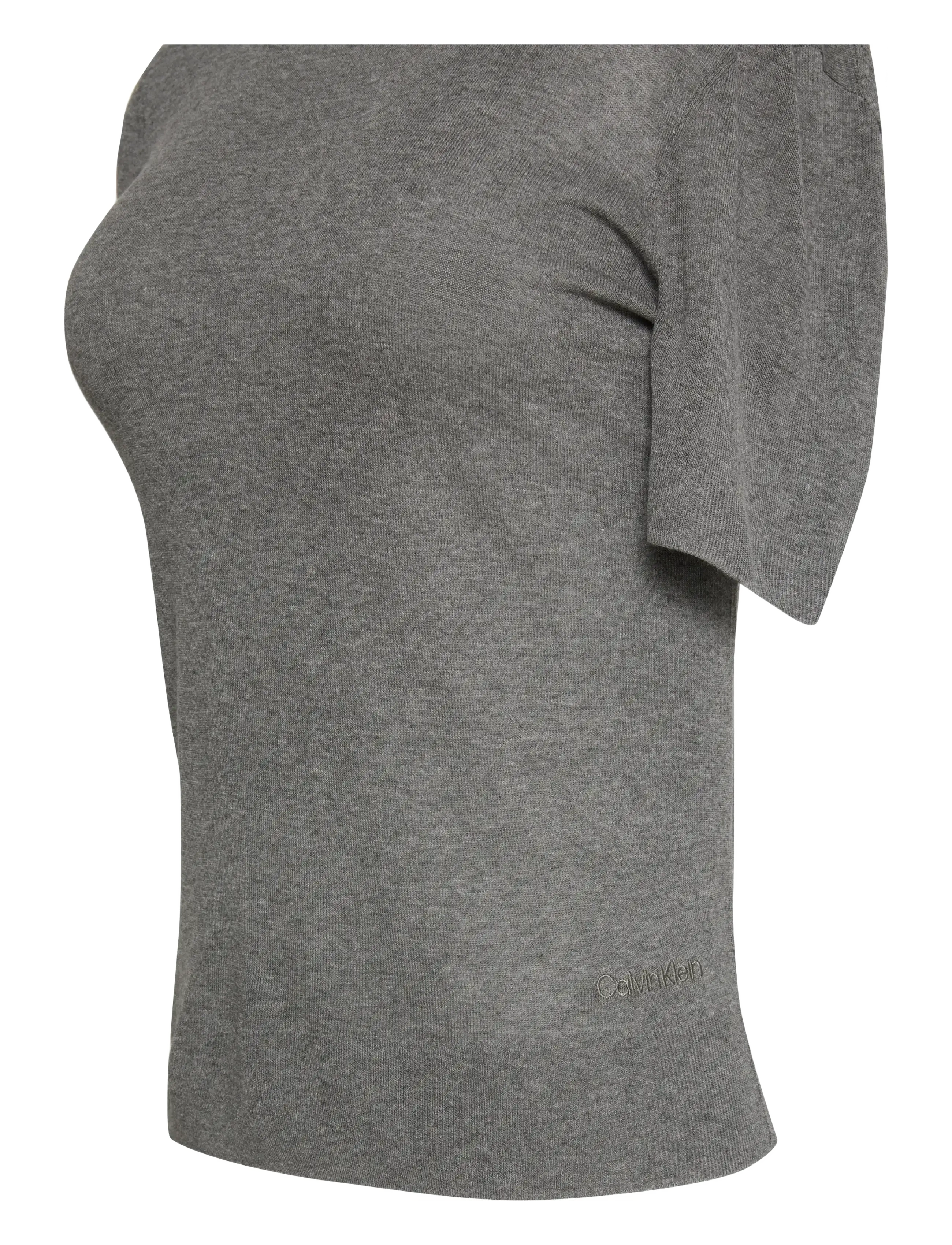 Calvin Klein - Fine Gauge Viscose Short Sleeve - lühikeste varrukatega pluusid - b30 grey heather - 3