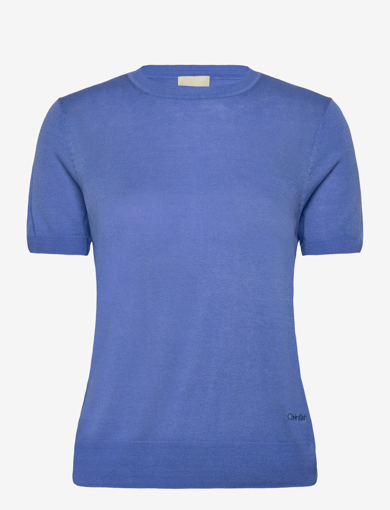 Calvin Klein - Fine Gauge Viscose Short Sleeve - lyhythihaiset puserot - blue twilight - 0