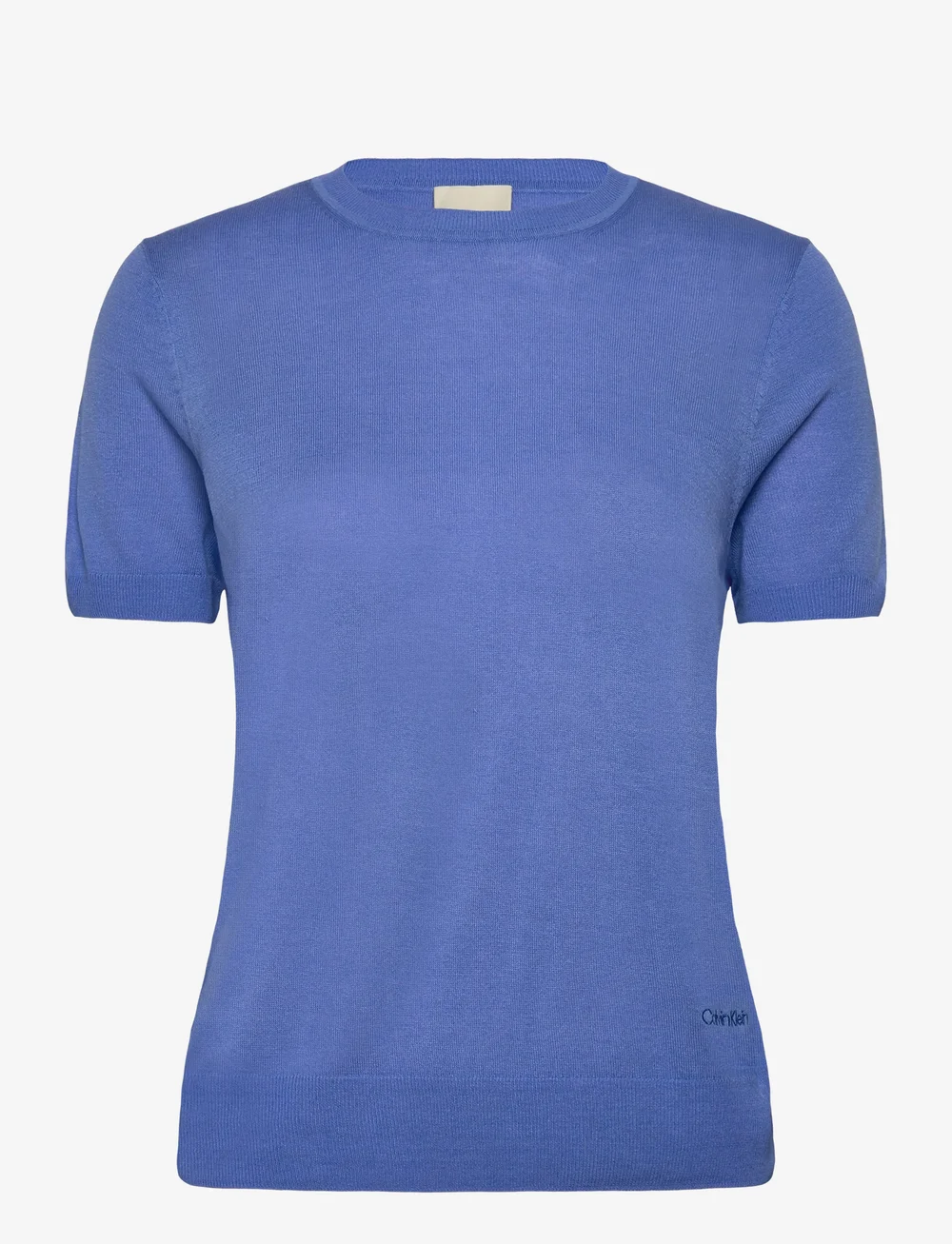 Calvin Klein - Fine Gauge Viscose Short Sleeve - kurzämlige blusen - blue twilight - 0