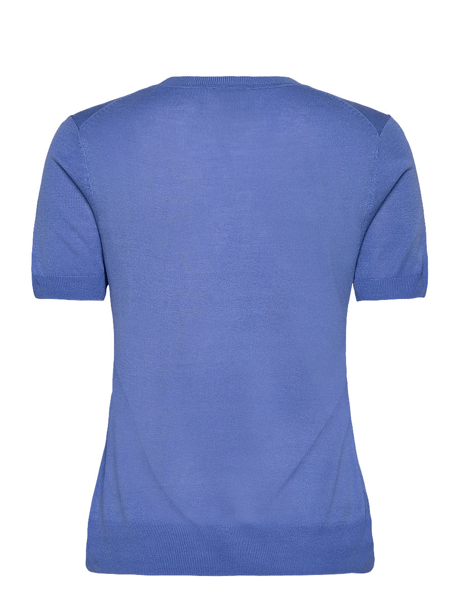 Calvin Klein - Fine Gauge Viscose Short Sleeve - blūzes ar īsām piedurknēm - blue twilight - 1