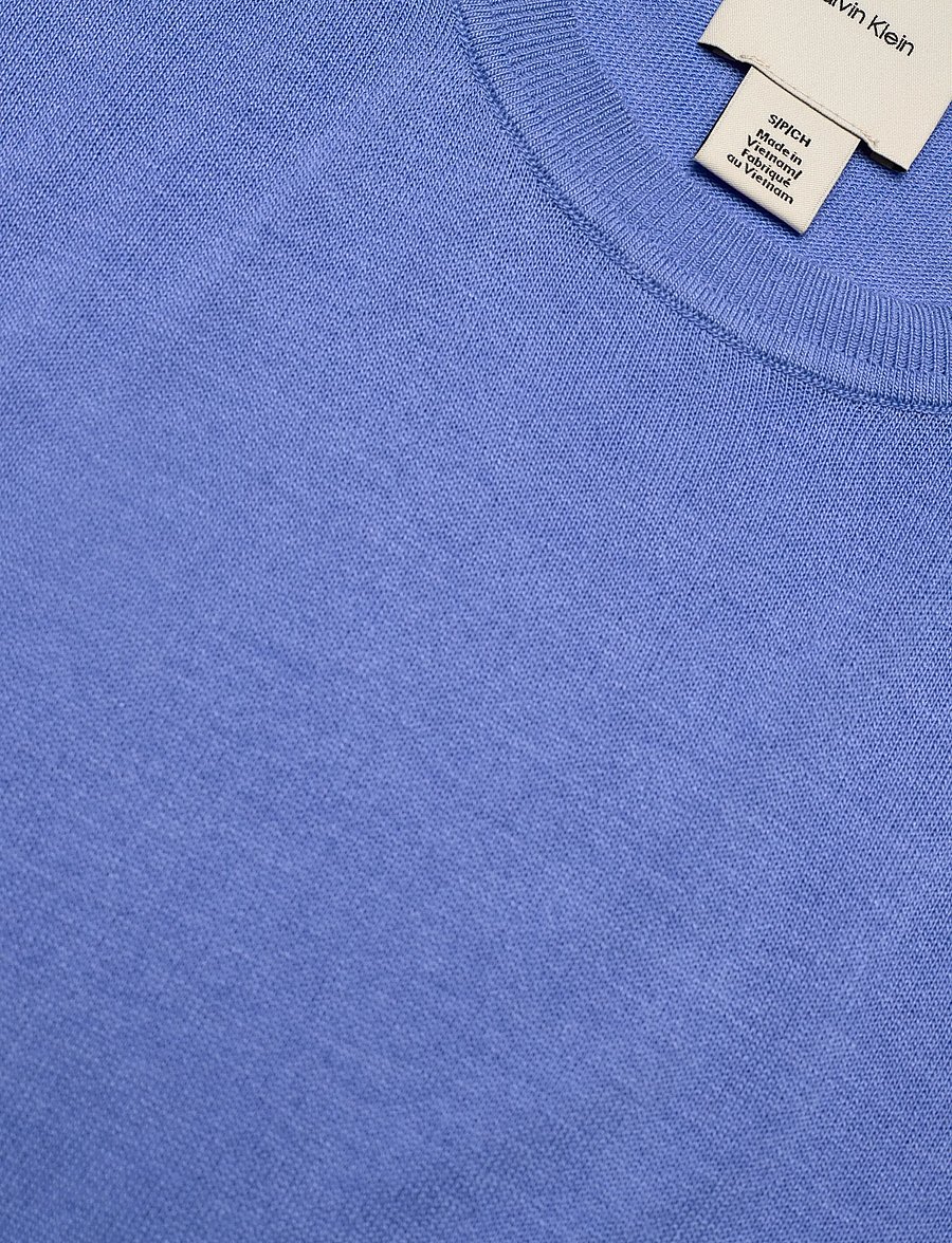 Calvin Klein - Fine Gauge Viscose Short Sleeve - blūzes ar īsām piedurknēm - blue twilight - 2