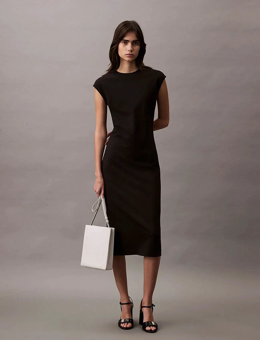 Calvin Klein - Ponte Straight Shift Dress - kokteiļkleitas - black - 0
