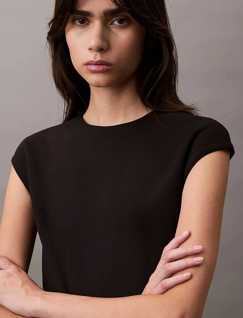 Calvin Klein - Ponte Straight Shift Dress - kokteilkjólar - black - 4