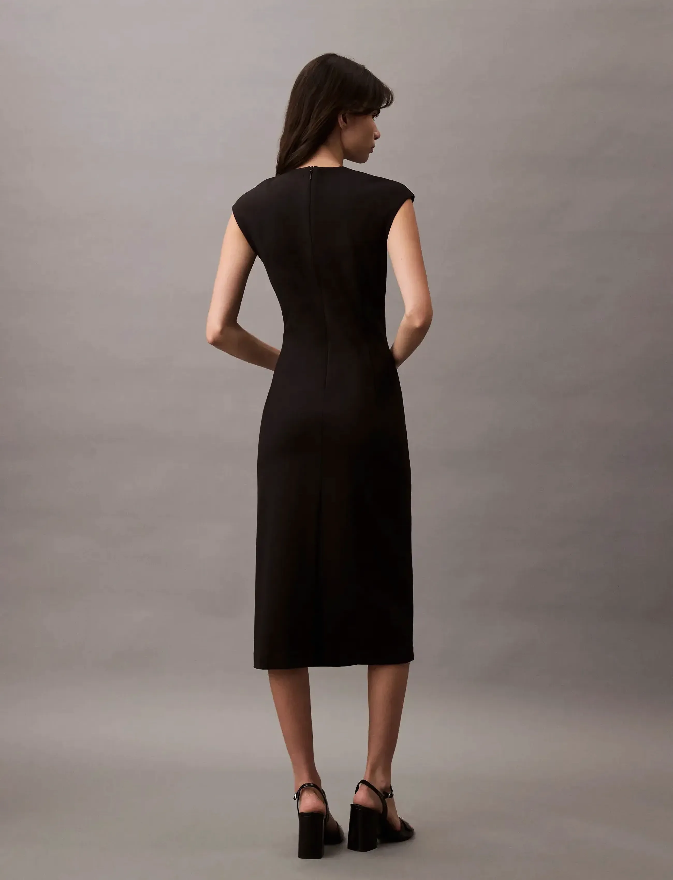 Calvin Klein - Ponte Straight Shift Dress - kokteiļkleitas - black - 5