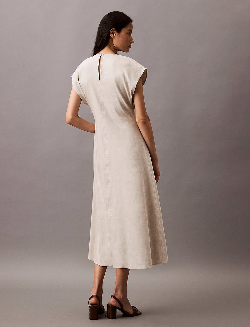 Calvin Klein - STRETCH LINEN MIDI DRESS - midi dresses - as header - 3