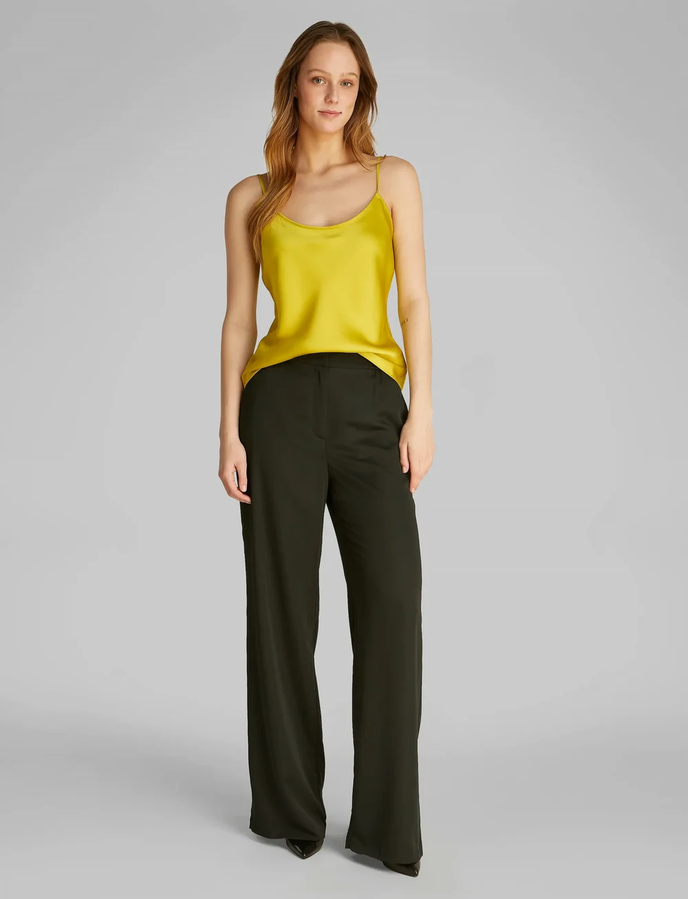 Calvin Klein - MATT SHINE SATIN CAMI - varrukateta pluusid - warm olive - 4