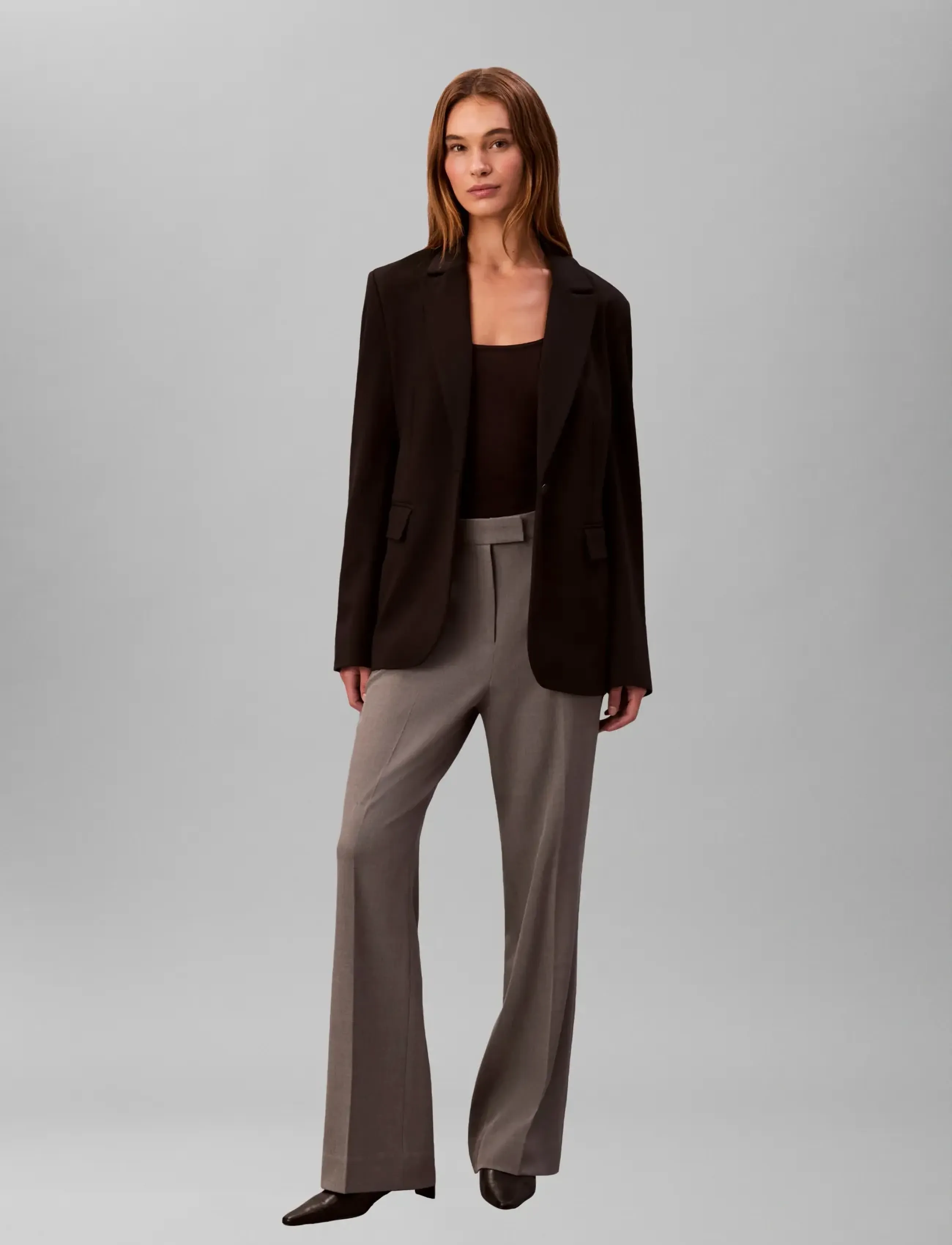 Calvin Klein Ponte Slim Blazer, Kvinder, Slim Blazer, Sort, Str: 34