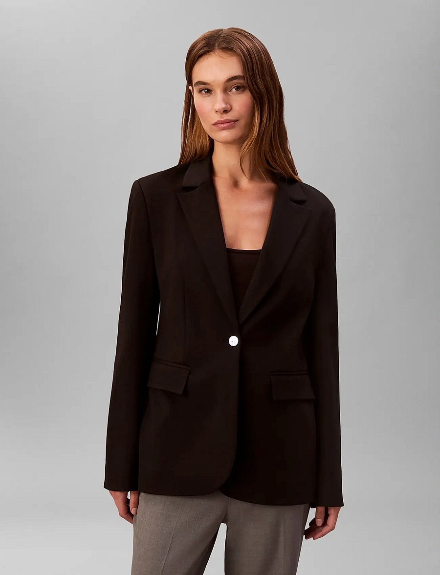 Calvin Klein - PONTE SLIM BLAZER - enkelknäppta kavajer - black - 4