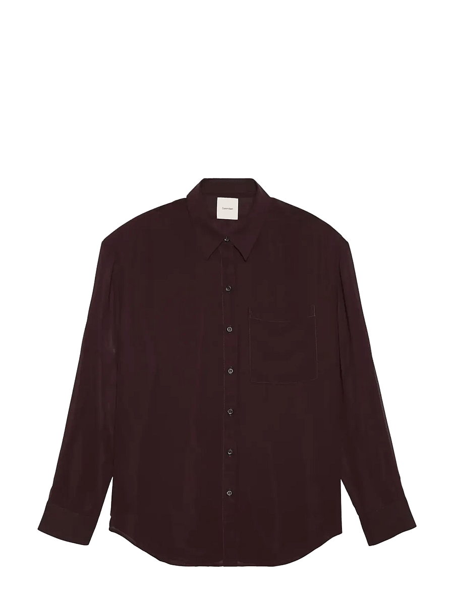 Calvin Klein - ROLL SLEEVE UTILITY POCKET BLOUS - langærmede bluser - mocha brown - 1