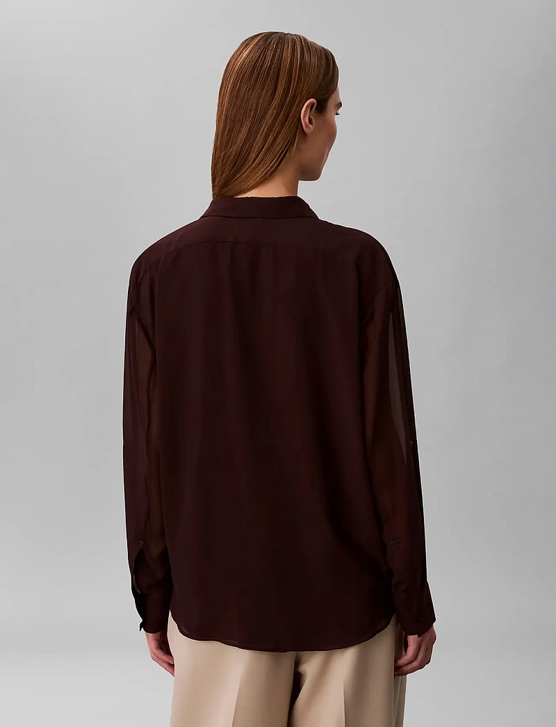 Calvin Klein - ROLL SLEEVE UTILITY POCKET BLOUS - langærmede bluser - mocha brown - 2