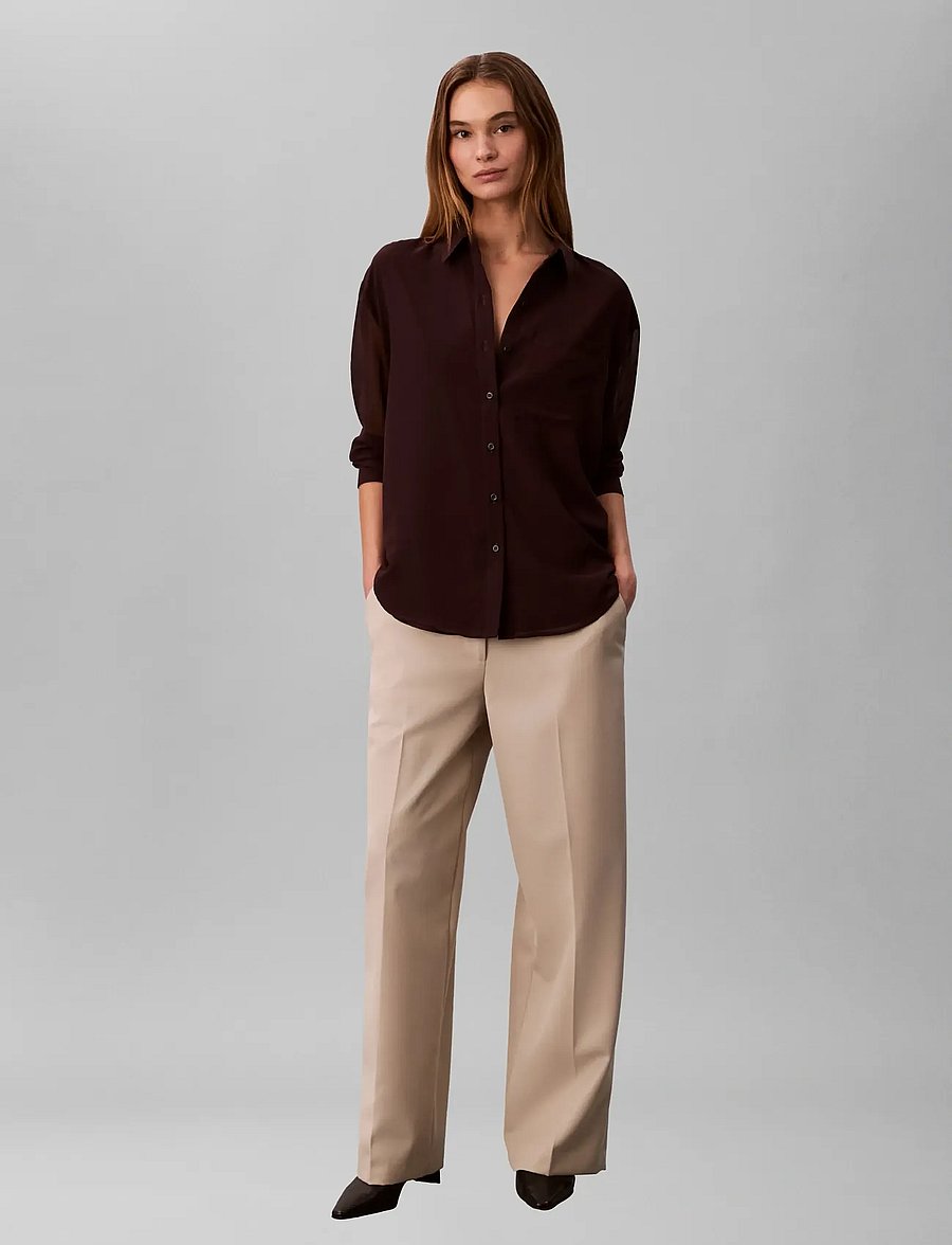 Calvin Klein - ROLL SLEEVE UTILITY POCKET BLOUS - langærmede bluser - mocha brown - 3