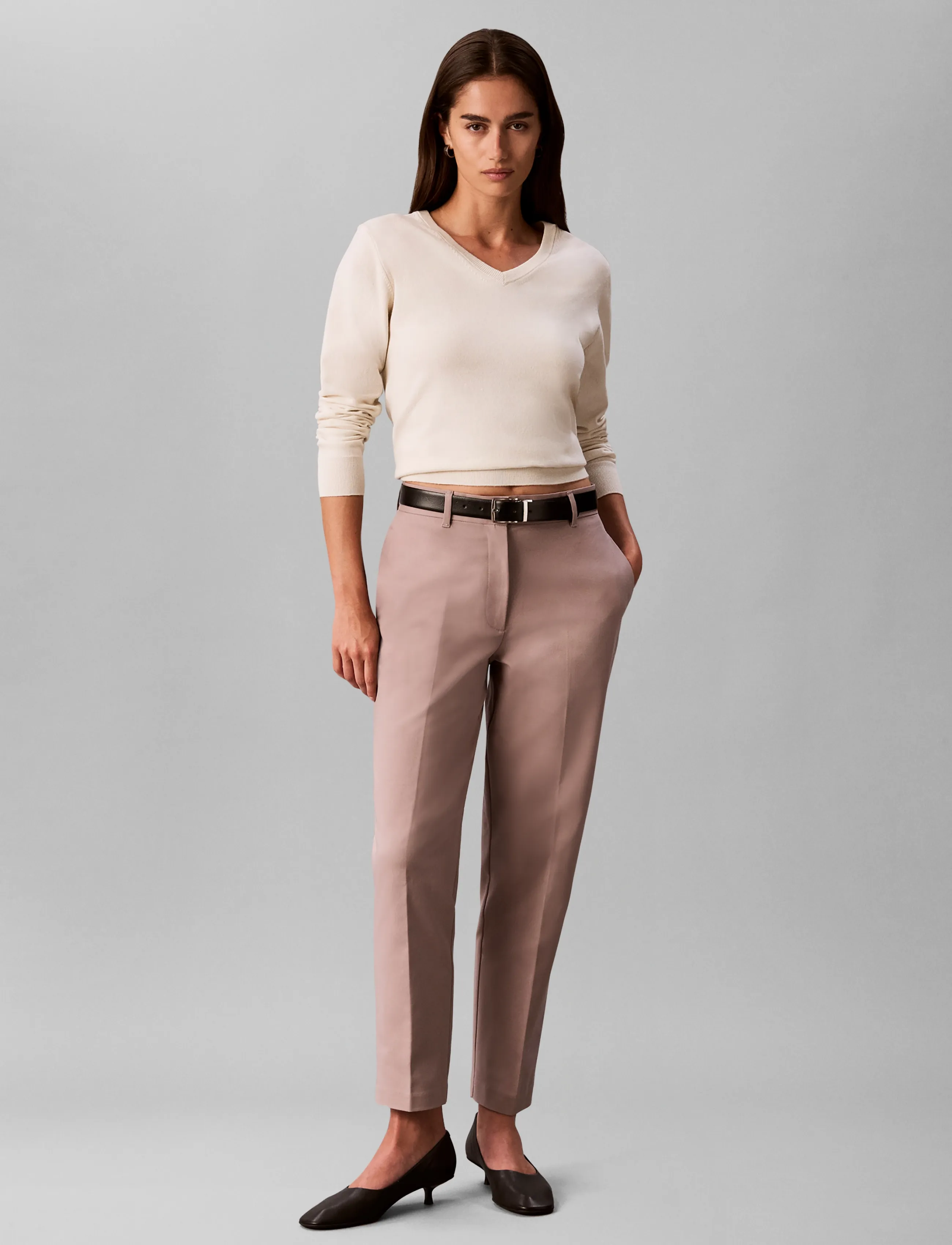 Calvin Klein STRAIGHT LEG STRETCH CHINO PANT - Bukser - DUSTED FOX / beige