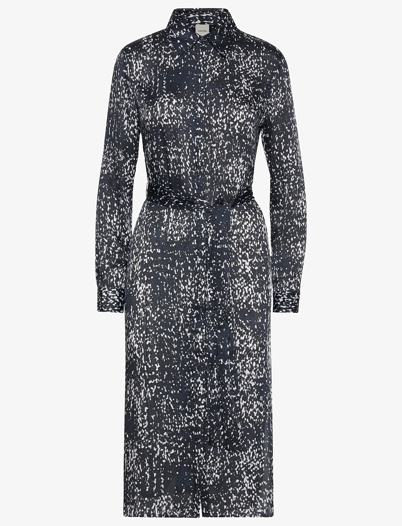 Calvin Klein - Printed Textured Satin LS Shirtd - hemdkleider - 18754 csw25pf_p005+3_inkwell - 0