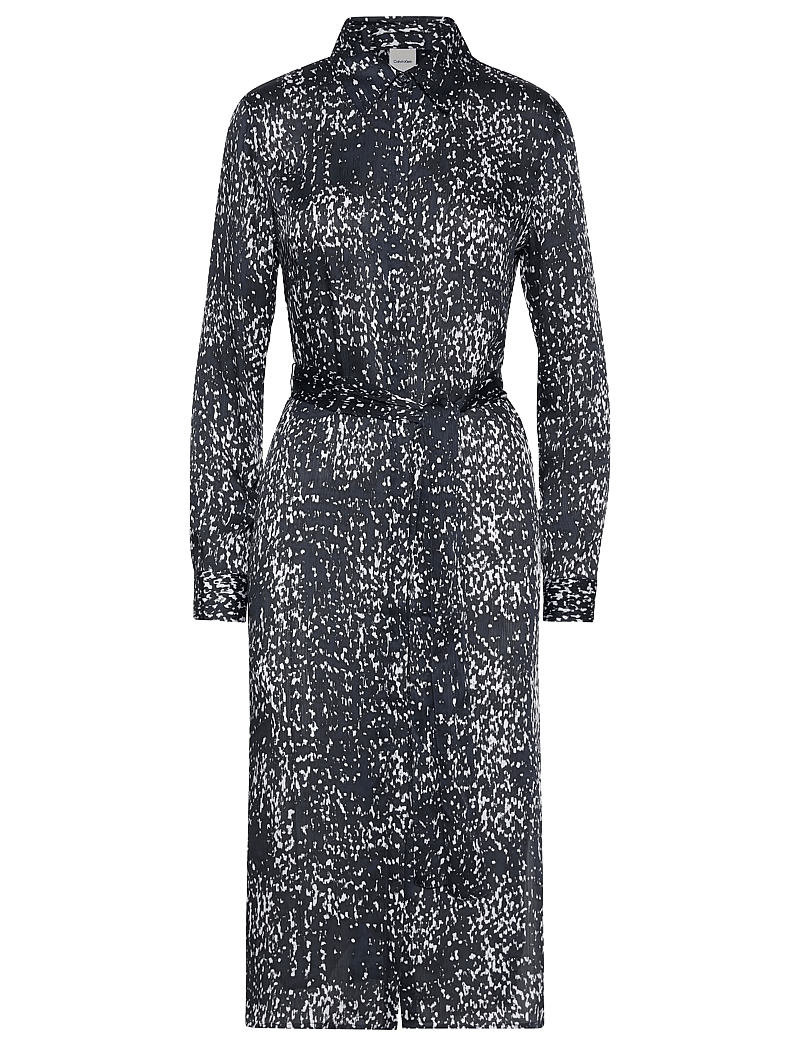 Calvin Klein - Printed Textured Satin LS Shirtd - hemdkleider - 18754 csw25pf_p005+3_inkwell - 0