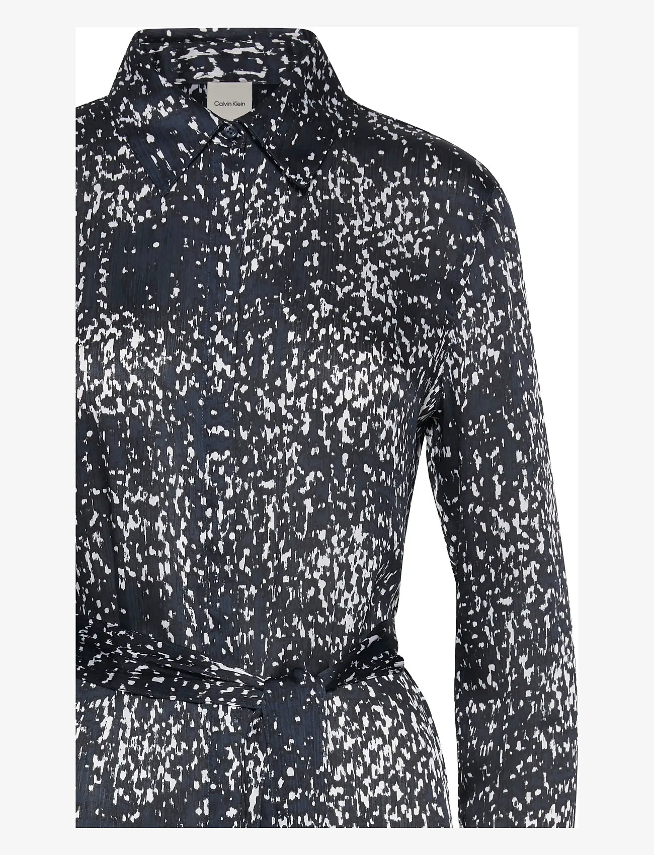 Calvin Klein - Printed Textured Satin LS Shirtd - hemdkleider - 18754 csw25pf_p005+3_inkwell - 2