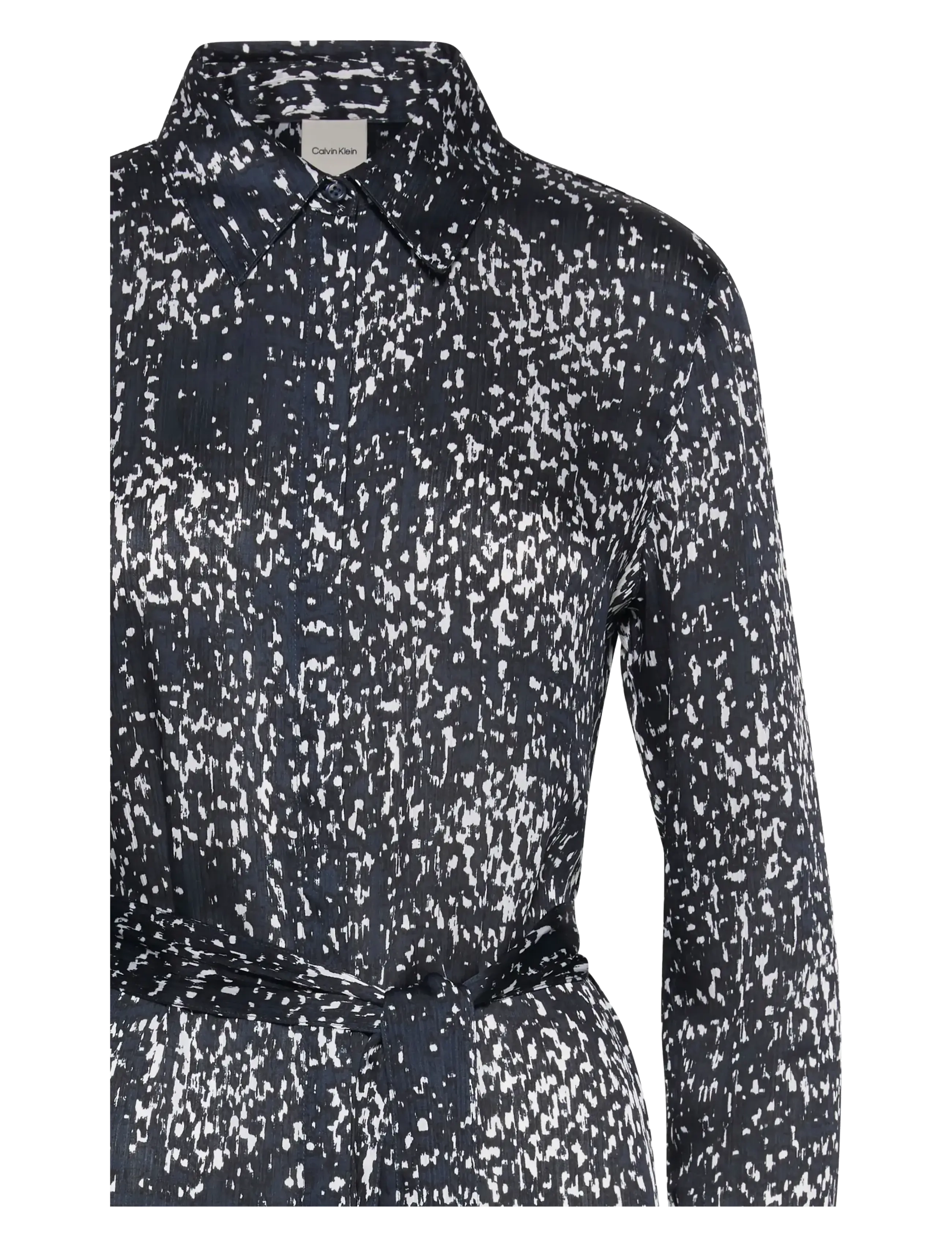 Calvin Klein - Printed Textured Satin LS Shirtd - 18754 csw25pf_p005+3_inkwell - 2