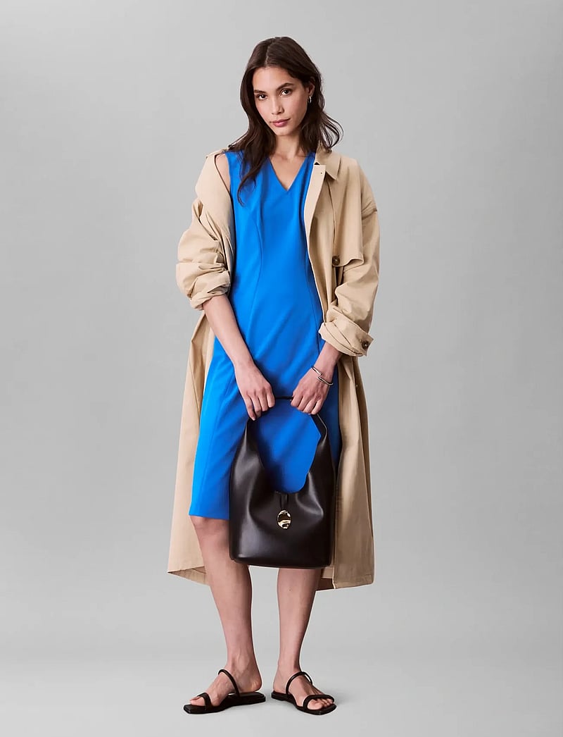 Calvin Klein - Scuba Fitted Knee Length Dress - cocktailkjoler - cobalt blue - 4