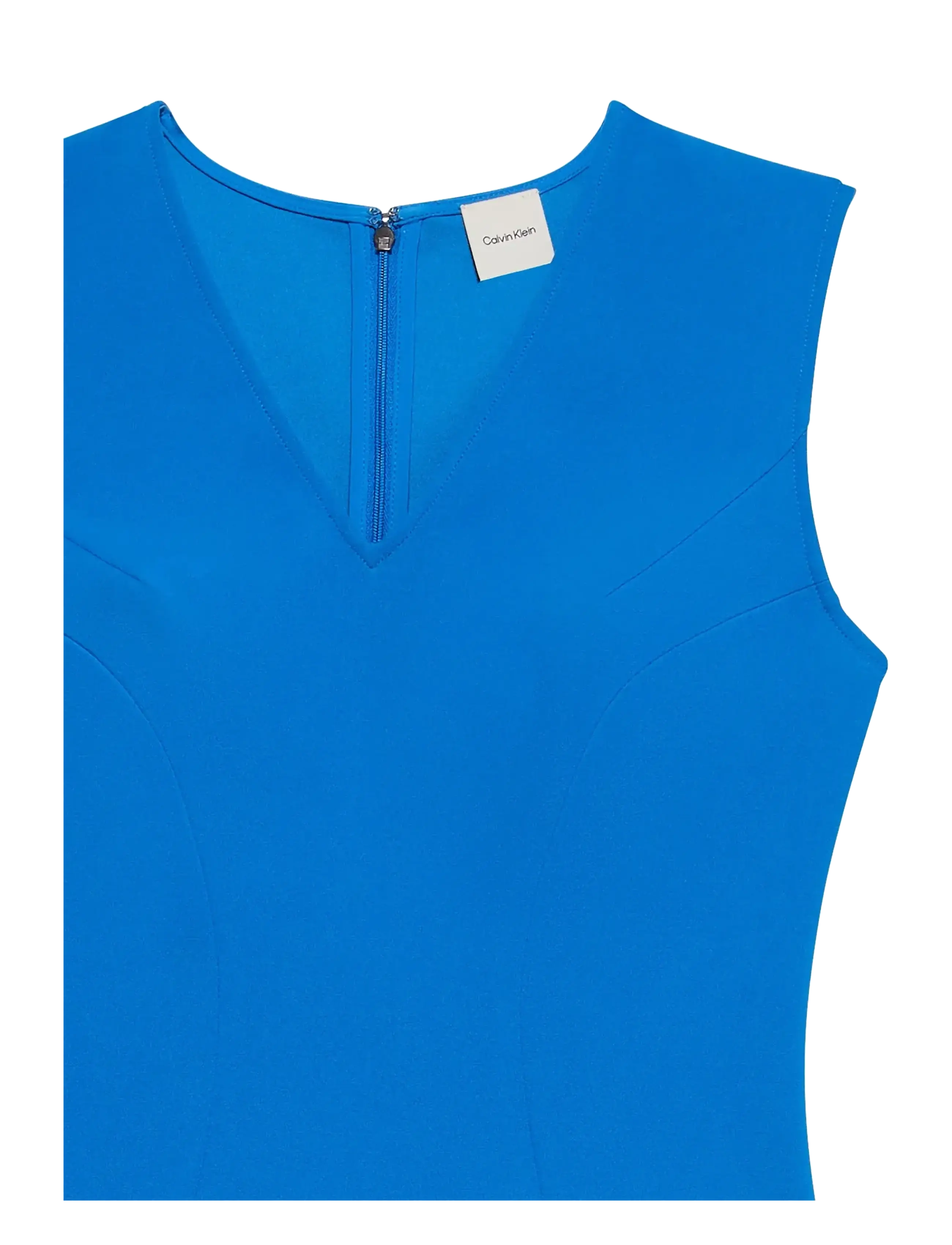 Calvin Klein - Scuba Fitted Knee Length Dress - cocktail dresses - cobalt blue - 3