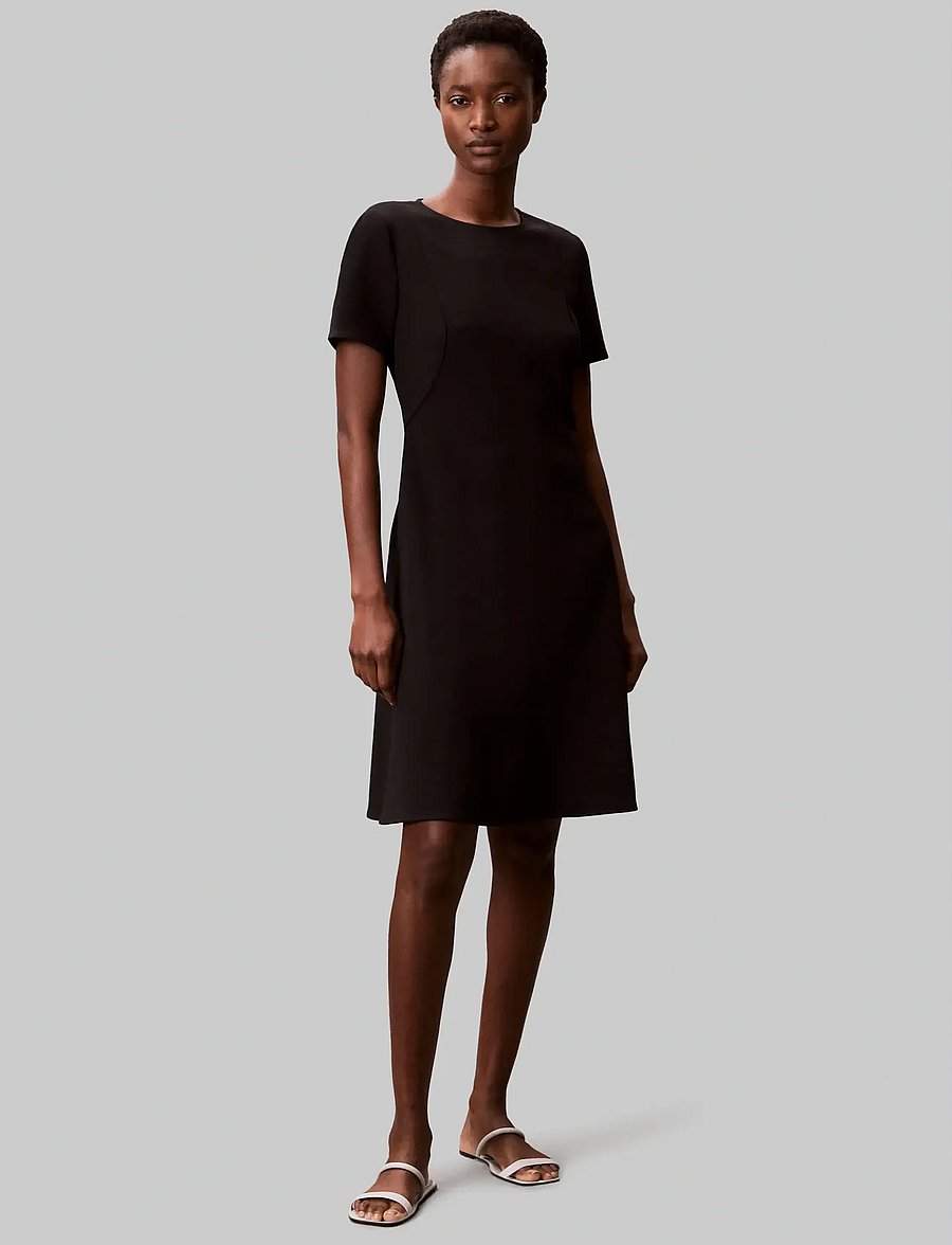 Calvin Klein - Scuba Fit and Flare Dress - t-shirt-kleider - black - 3