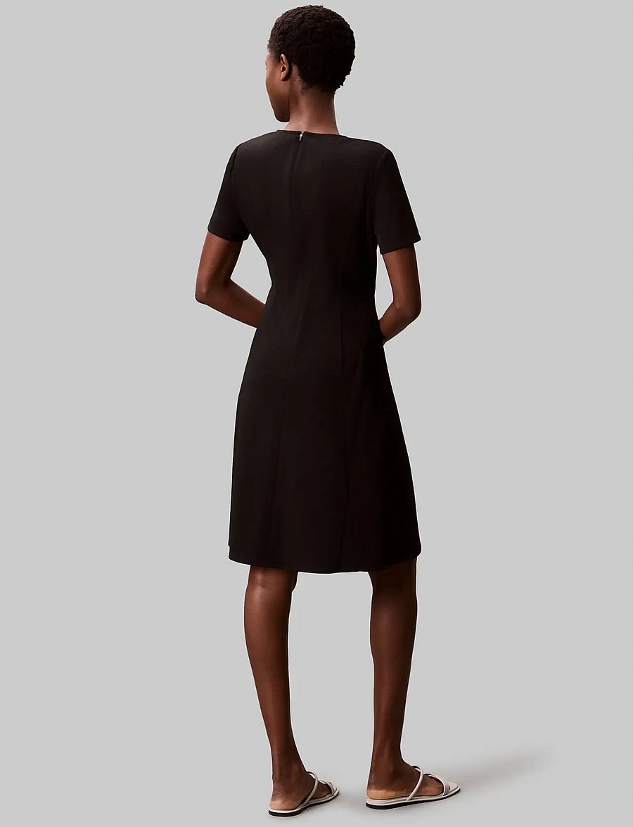 Calvin Klein - Scuba Fit and Flare Dress - t-shirt-kleider - black - 4
