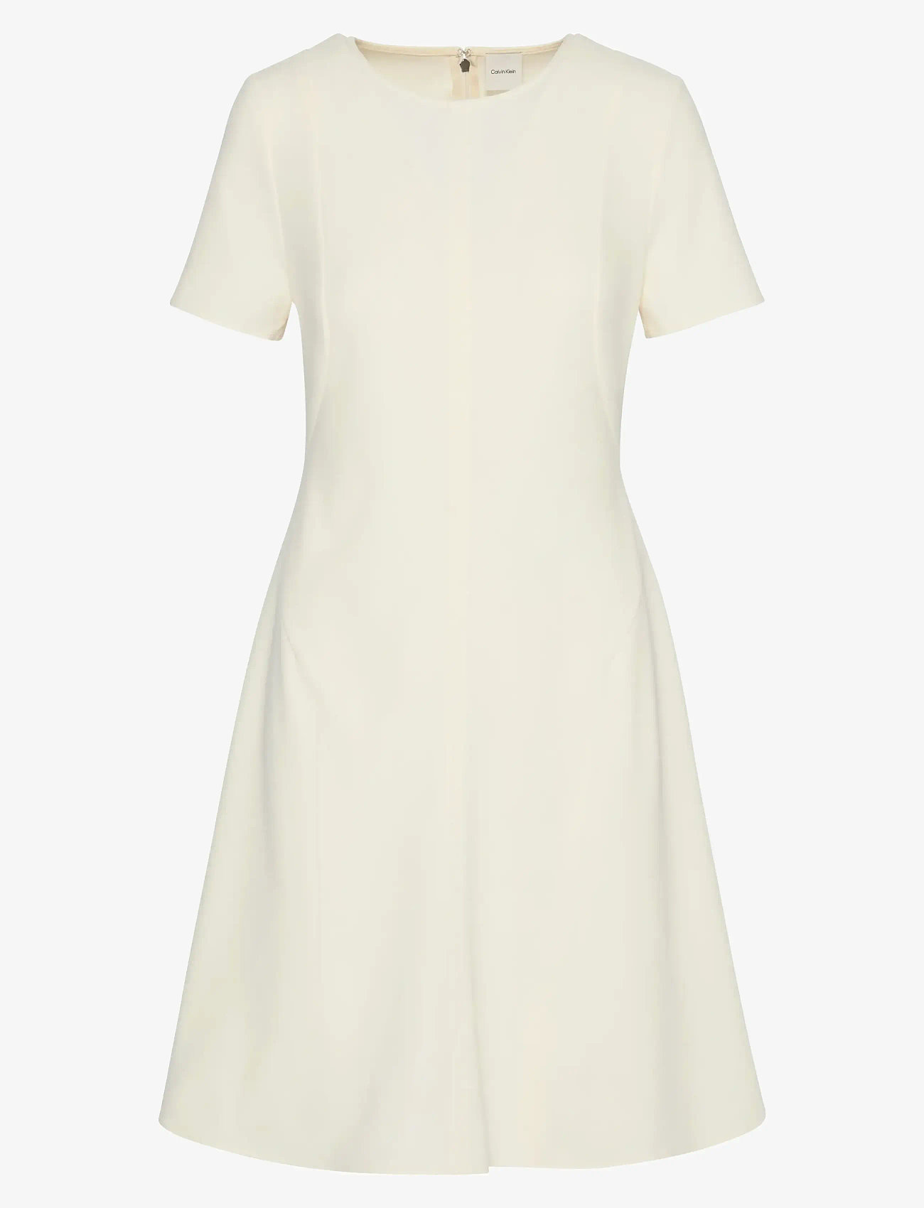 Calvin Klein - Scuba Fit and Flare Dress - t-shirtkjoler - egret - 0