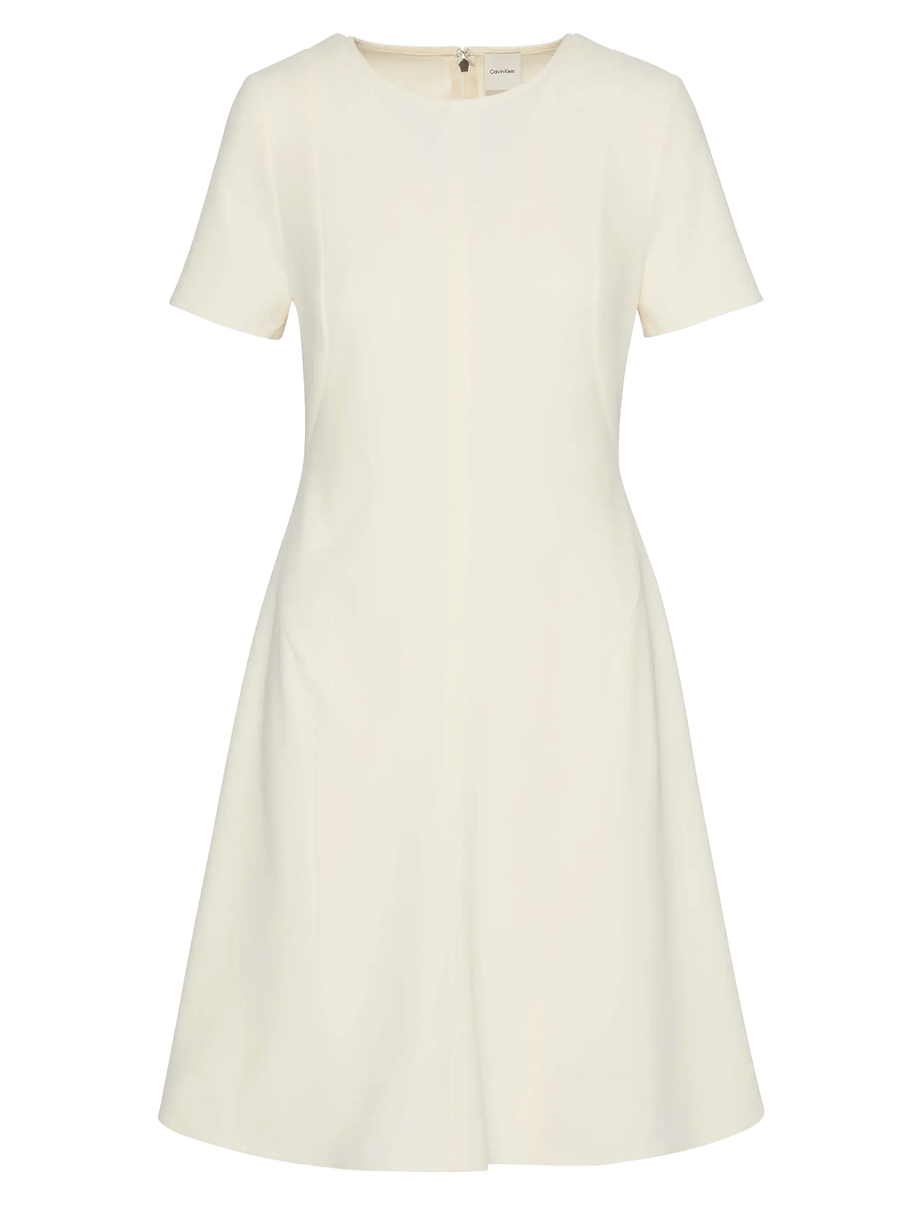 Scuba Fit and Flare Dress - EGRET