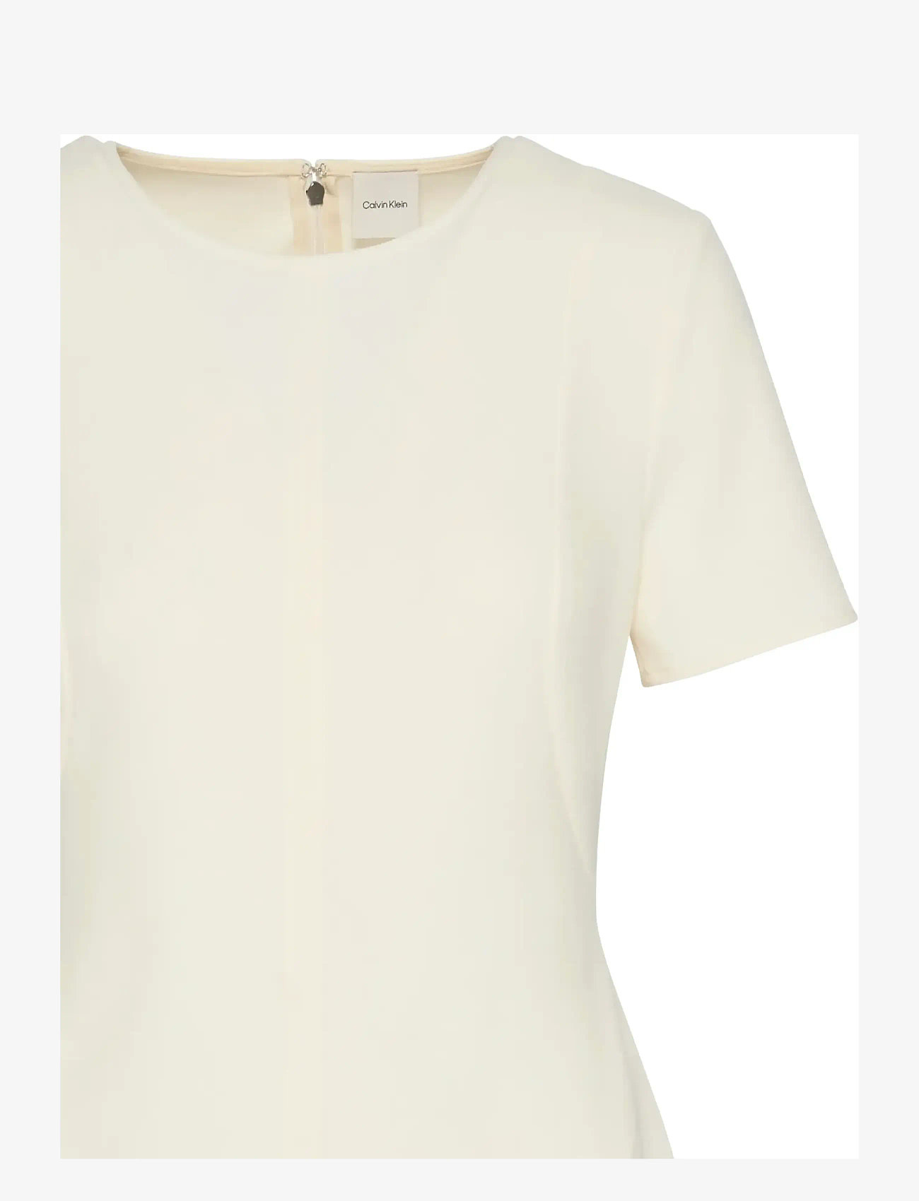 Calvin Klein - Scuba Fit and Flare Dress - t-shirtkjoler - egret - 2