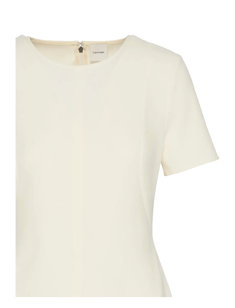 Calvin Klein - Scuba Fit and Flare Dress - t-shirtkjoler - egret - 2