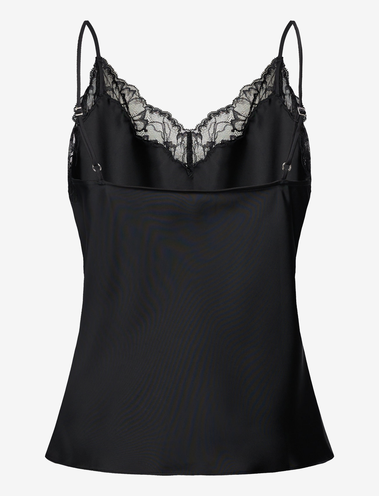 Calvin Klein - Matte Satin Cami with Lace - Ärmellose tops - black w  black lace - 2