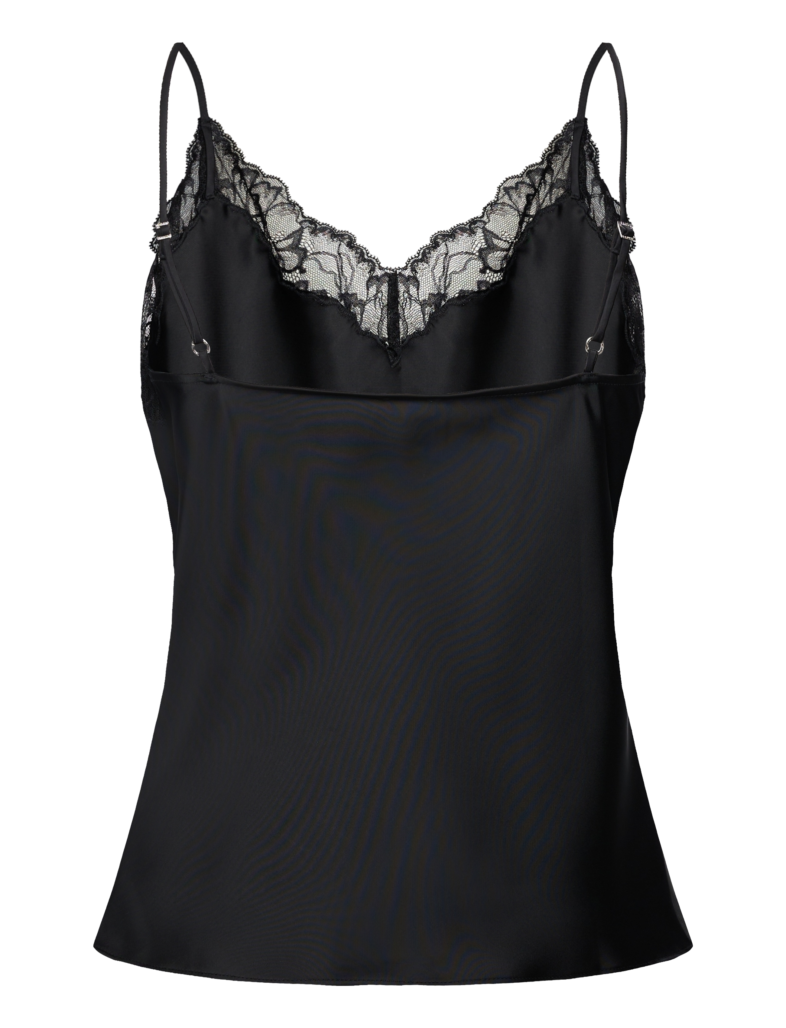 Calvin Klein - Matte Satin Cami with Lace - black w  black lace - 2