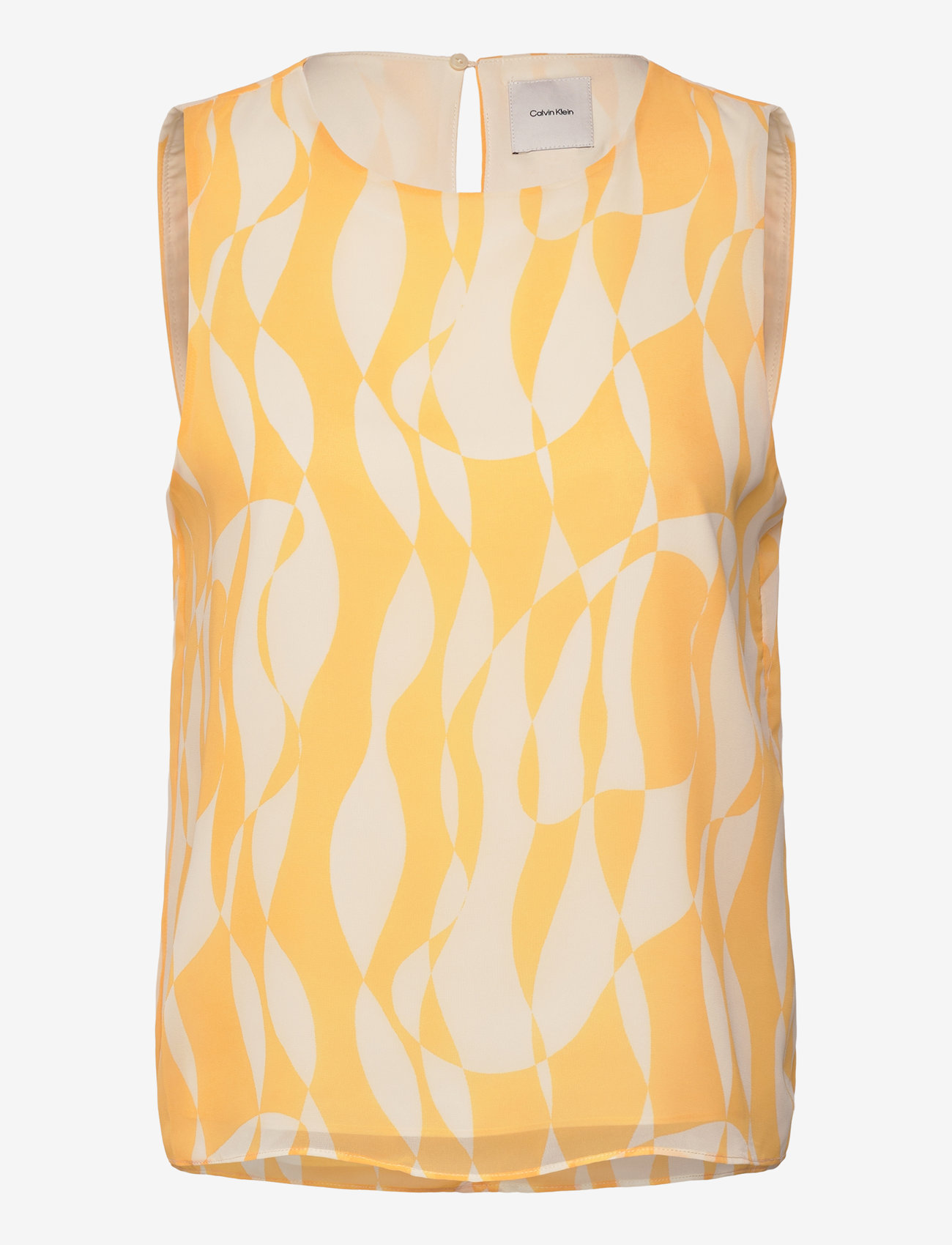Calvin Klein - Printed Poly Chiffon Sleeveless - linnen - 19103 csw25s_p084+2_lemon amber - 1