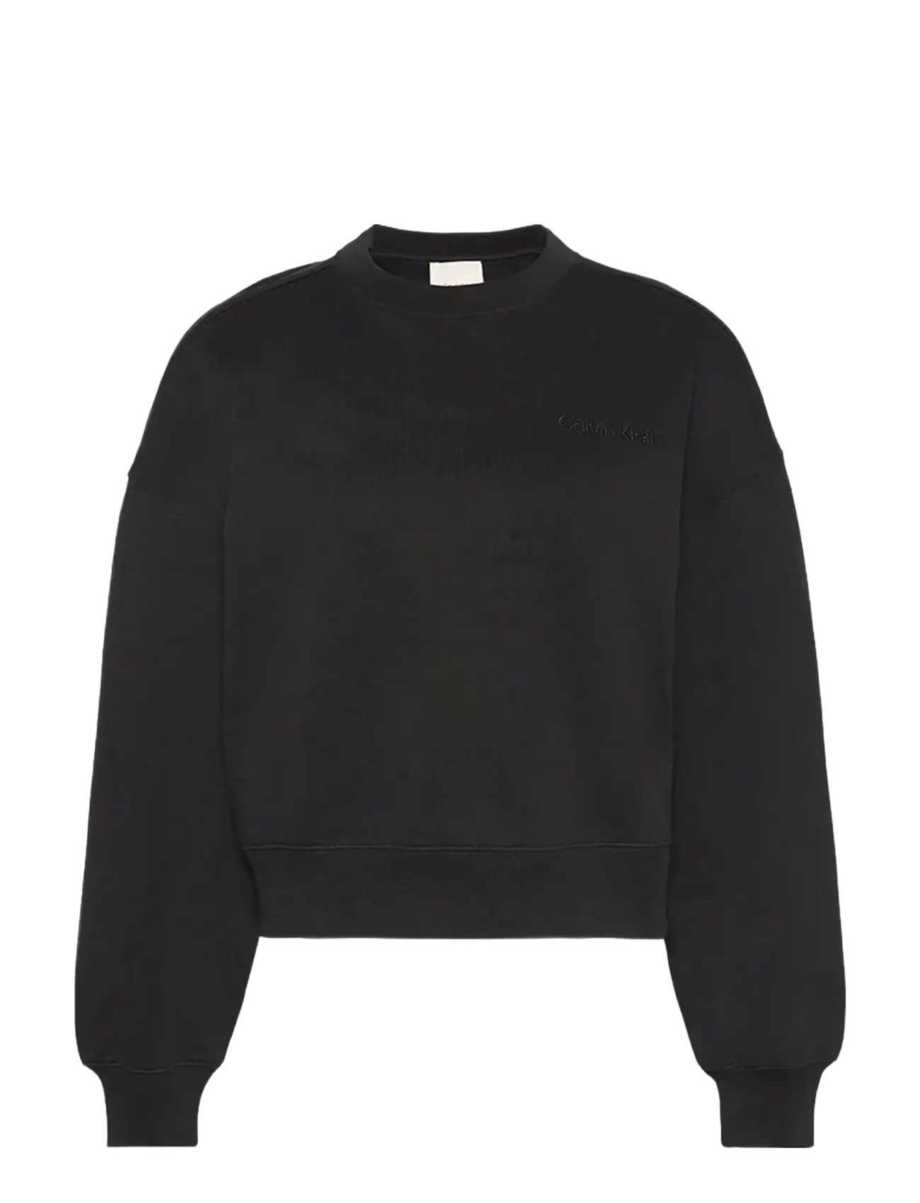 CALVIN KLEIN A- Logo Emb French Terry Crewnec Schwarz - XXL - Damen