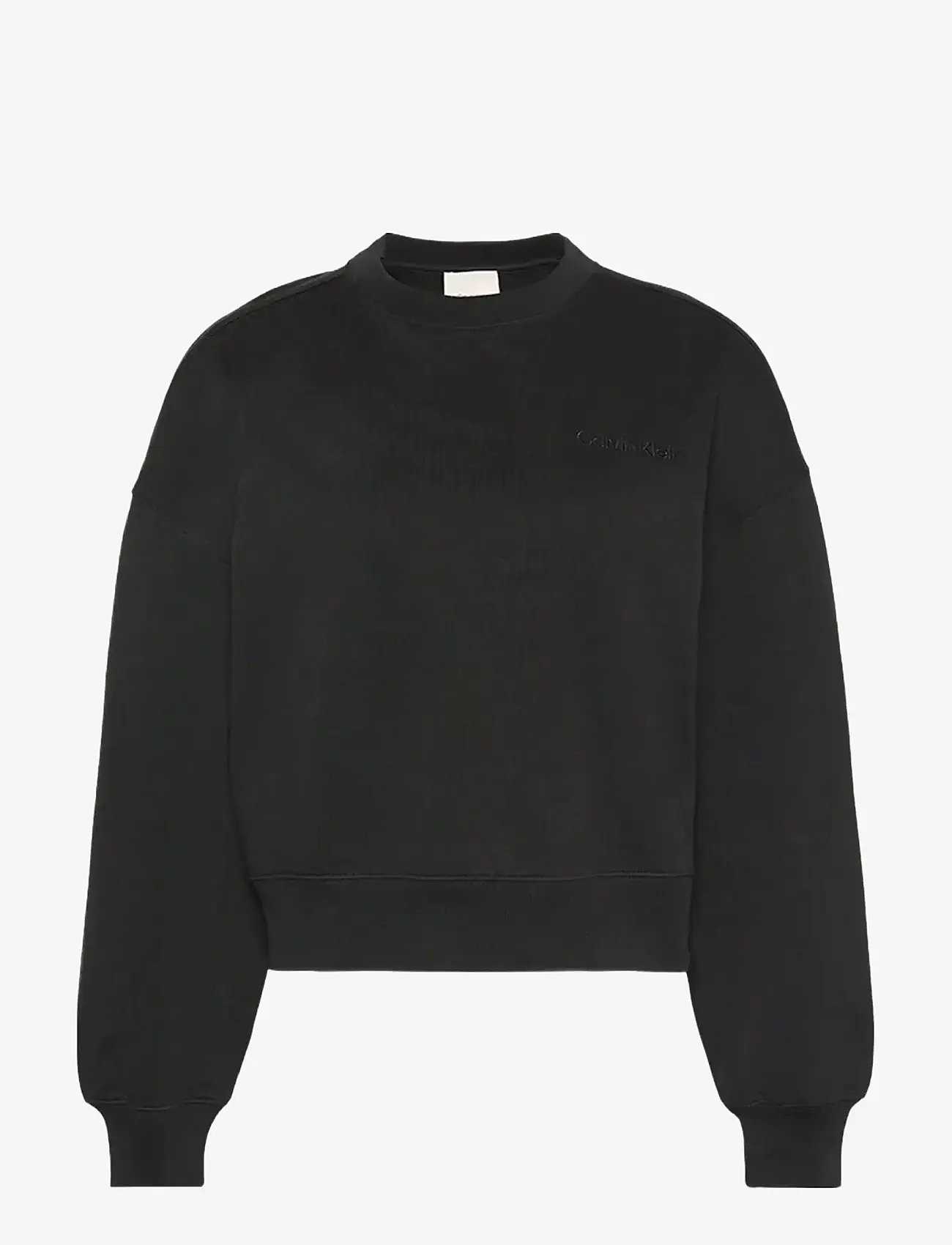 Calvin Klein - A- LOGO EMB FRENCH TERRY CREWNEC - hverdags stil - black - 1