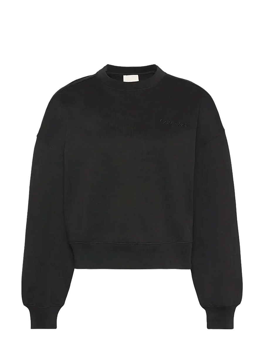 Calvin Klein - A- LOGO EMB FRENCH TERRY CREWNEC - dressipluusid - black - 1