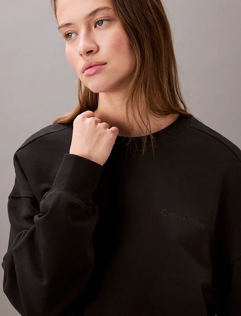 Calvin Klein - A- LOGO EMB FRENCH TERRY CREWNEC - alltags-style - black - 2