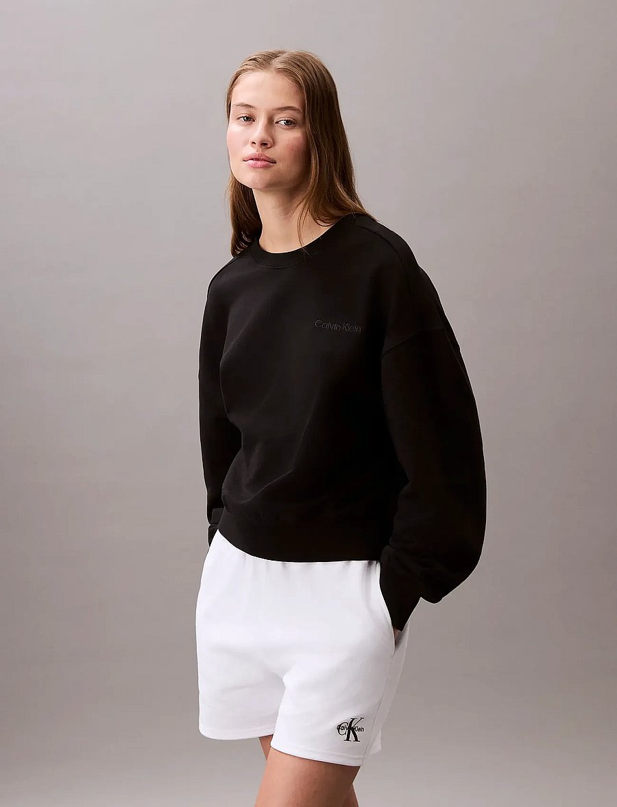 Calvin Klein - A- LOGO EMB FRENCH TERRY CREWNEC - dressipluusid - black - 3