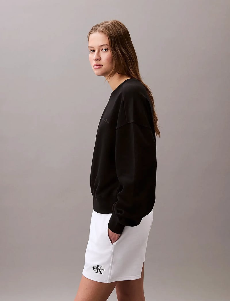 Calvin Klein - A- LOGO EMB FRENCH TERRY CREWNEC - alltags-style - black - 4