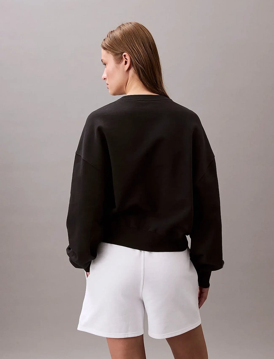 Calvin Klein - A- LOGO EMB FRENCH TERRY CREWNEC - dressipluusid - black - 5