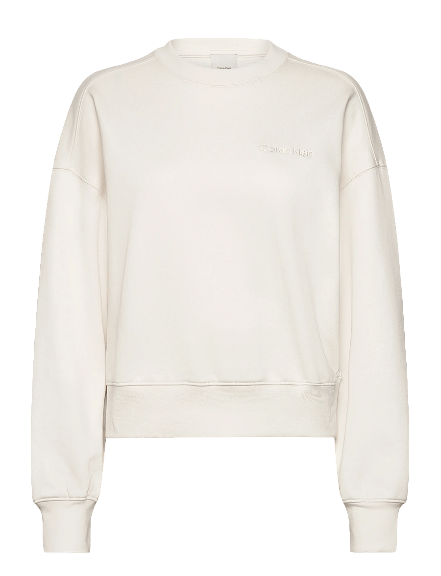 Calvin Klein - A- LOGO EMB FRENCH TERRY CREWNEC - dressipluusid - tofu - 1