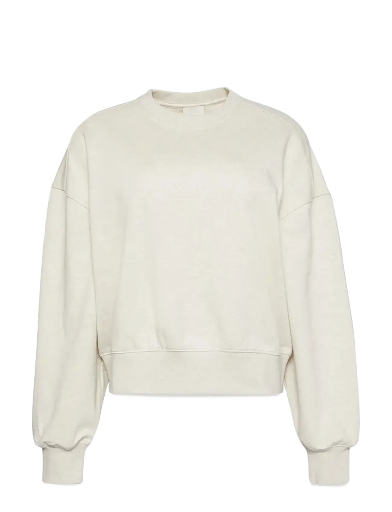 Calvin Klein A- LOGO EMB FRENCH TERRY CREWNEC - Dressipluusid - VANILLA HEATHER / cream